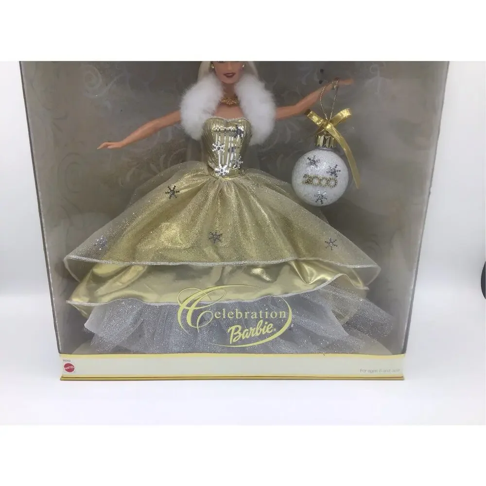 Vtg 2000 Special Edition Celebration Barbie Doll Gold Gown Holiday NRFB 28269